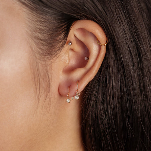 Little Bezel Drop Earrings