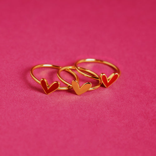 Love Ruby Heart Silver Ring