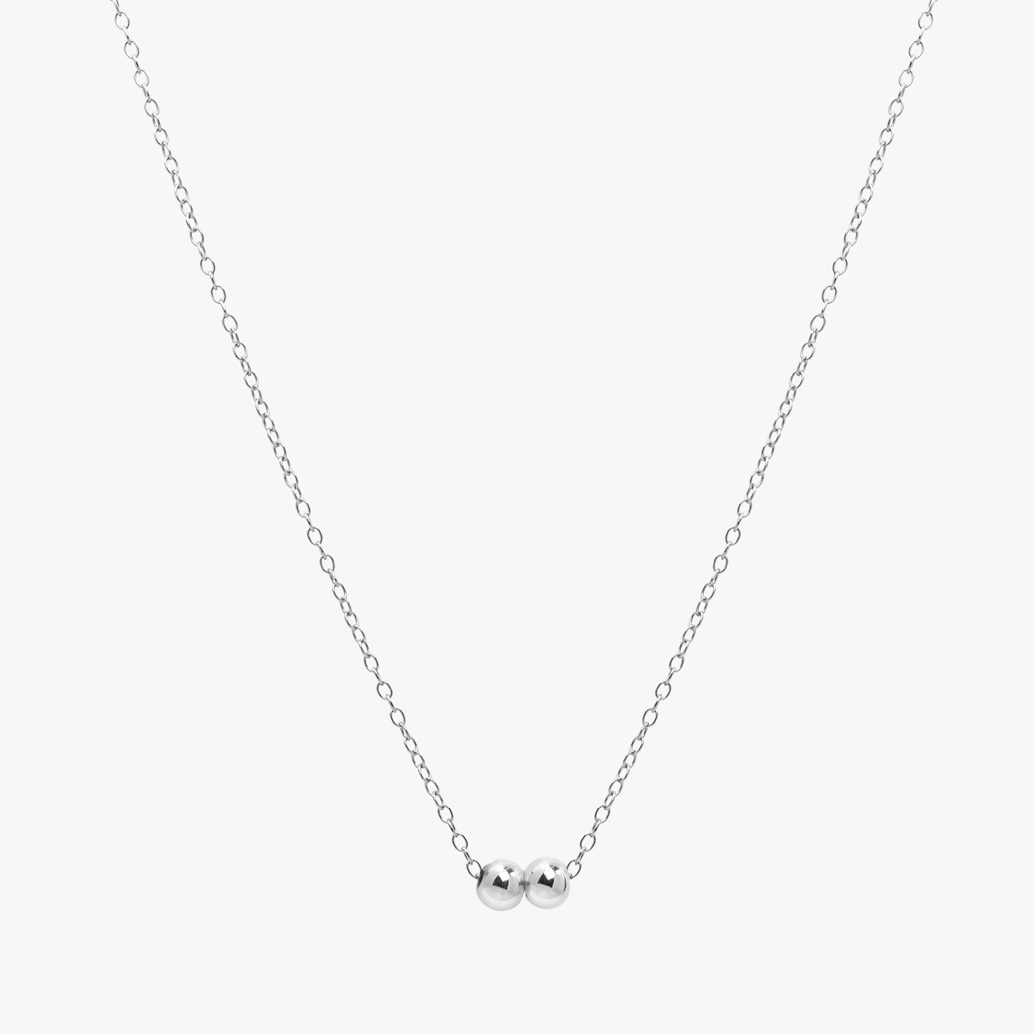Personalised Bead Chain Necklace Silver