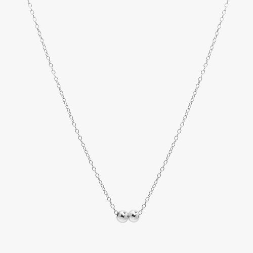 Personalised Bead Chain Necklace Silver