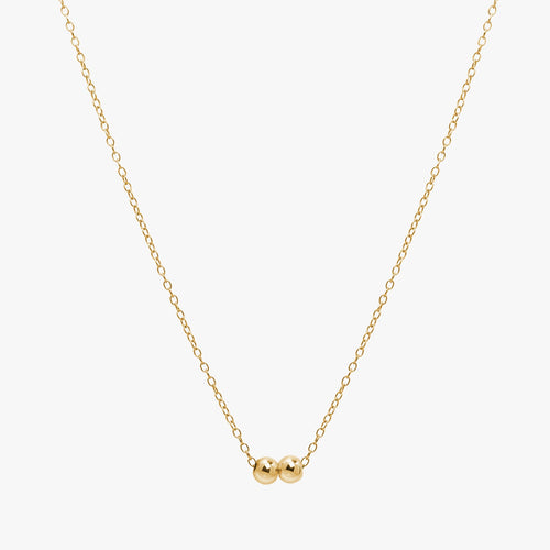 Personalised Bead Chain Necklace Gold