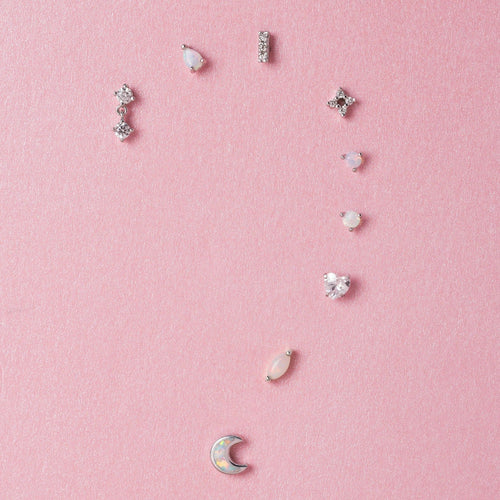 Color:White Gold
Post Length:6.5mm
Post Length:5mm
Post Length:8mm