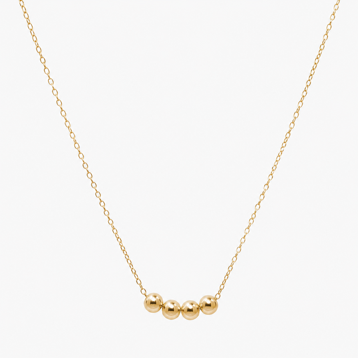 Personalised Bead Chain Necklace Gold