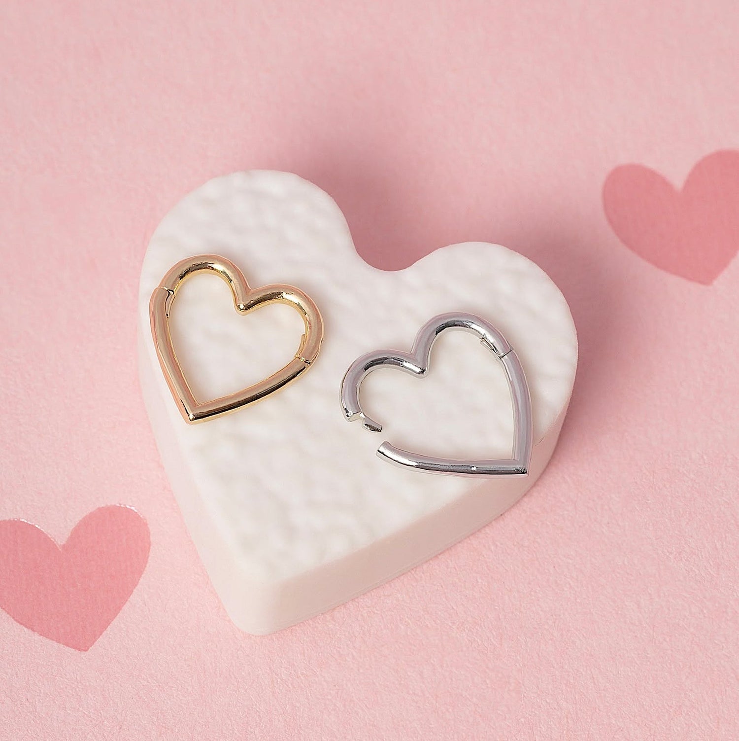 14K Solid Gold Love Loop Clicker Hoop