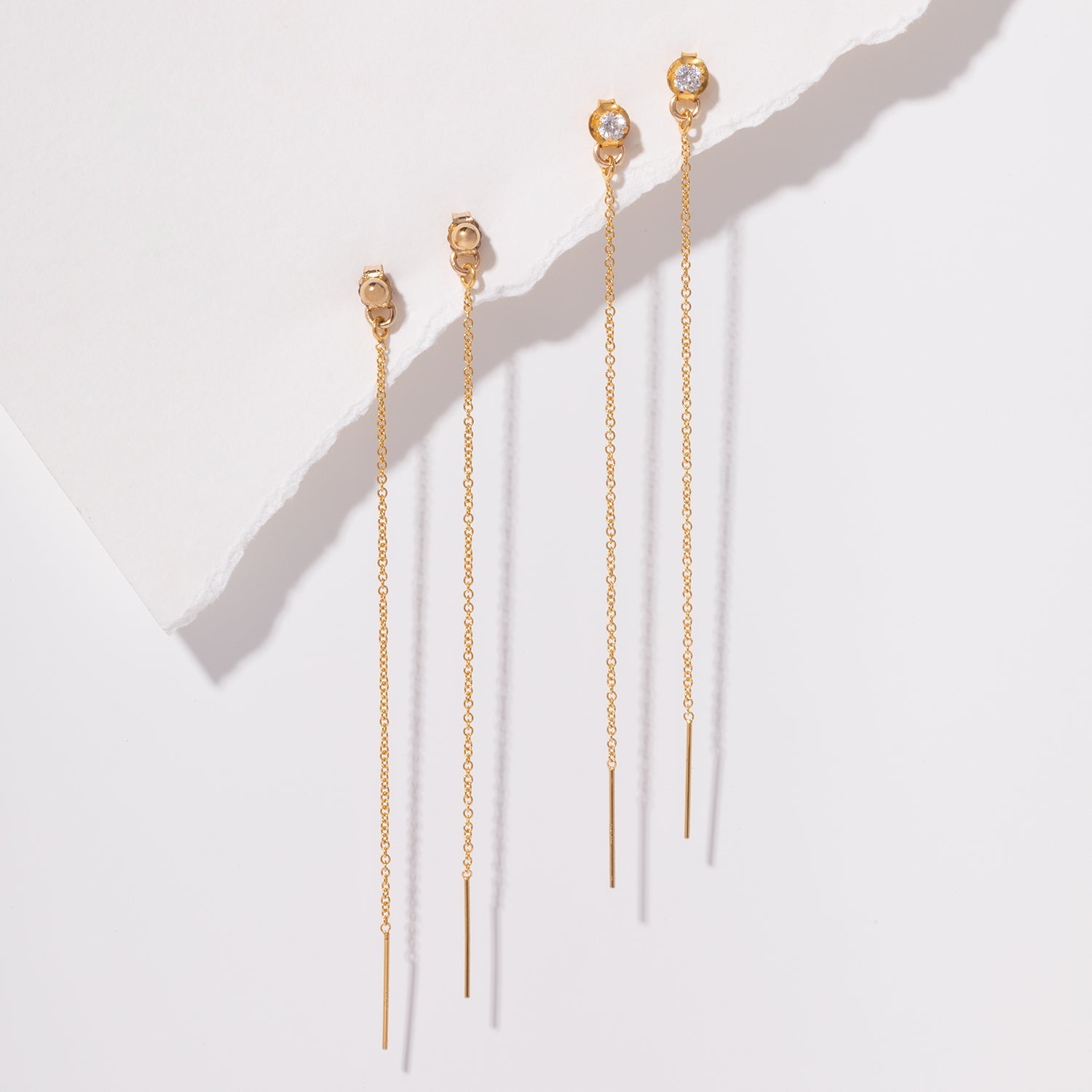 Sparkly CZ Thread Ear Jacket