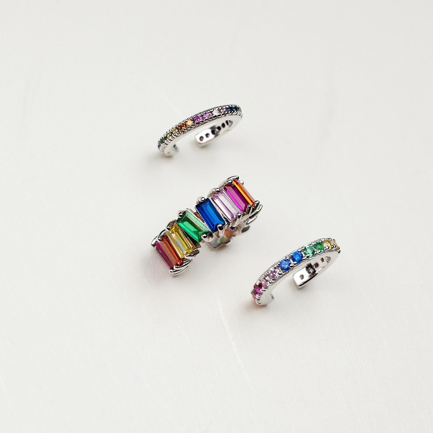 Rainbow Pave Ear Cuff