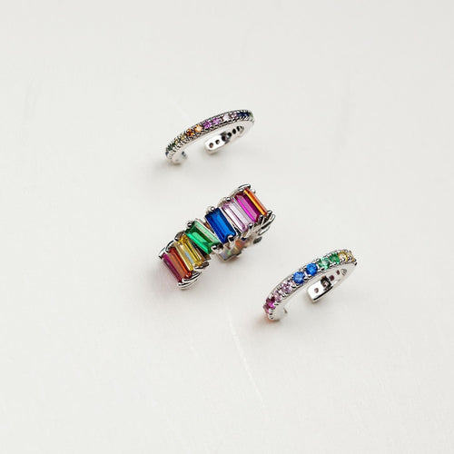 Rainbow Pave Ear Cuff
