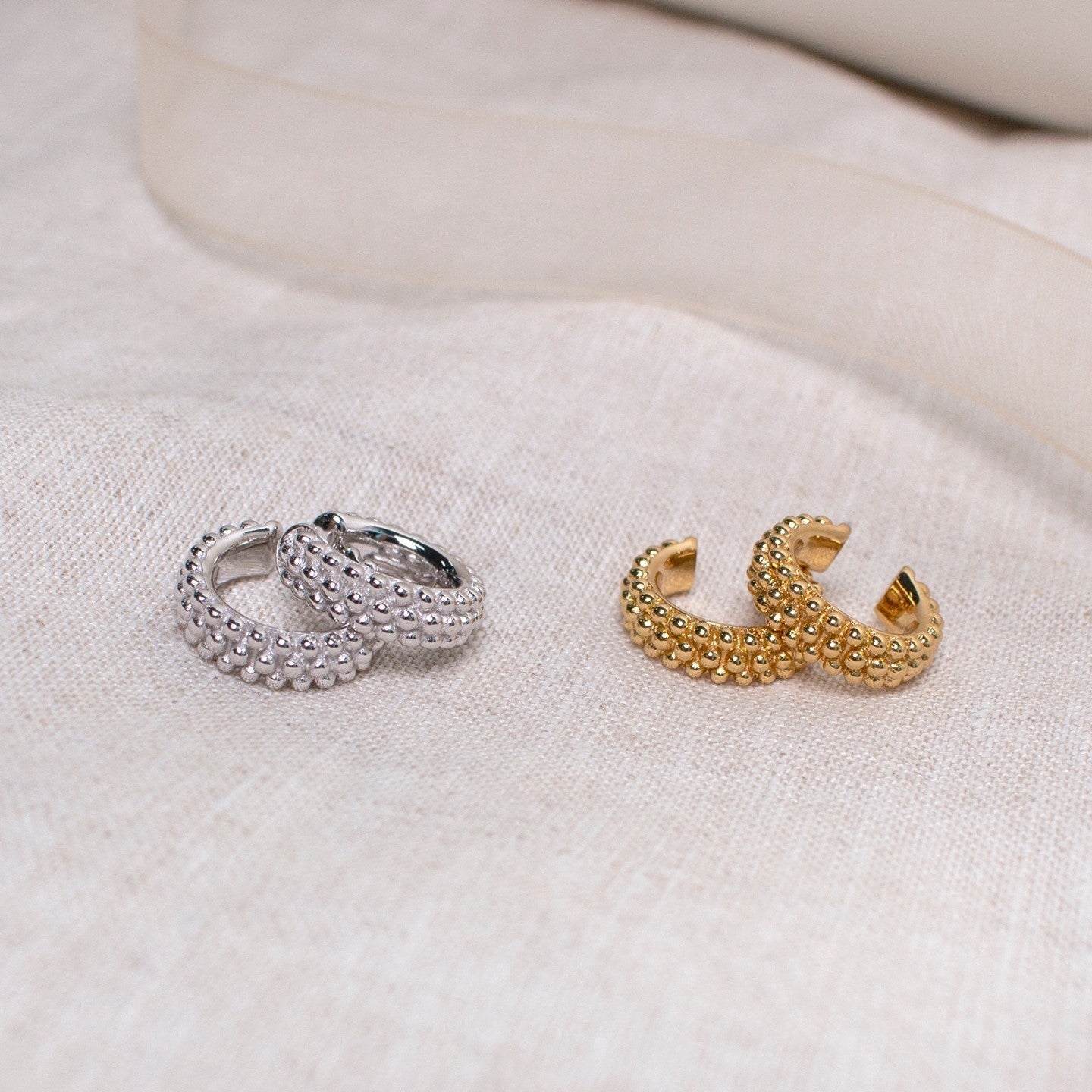 Encrusted Ball Studded Ear Cuff