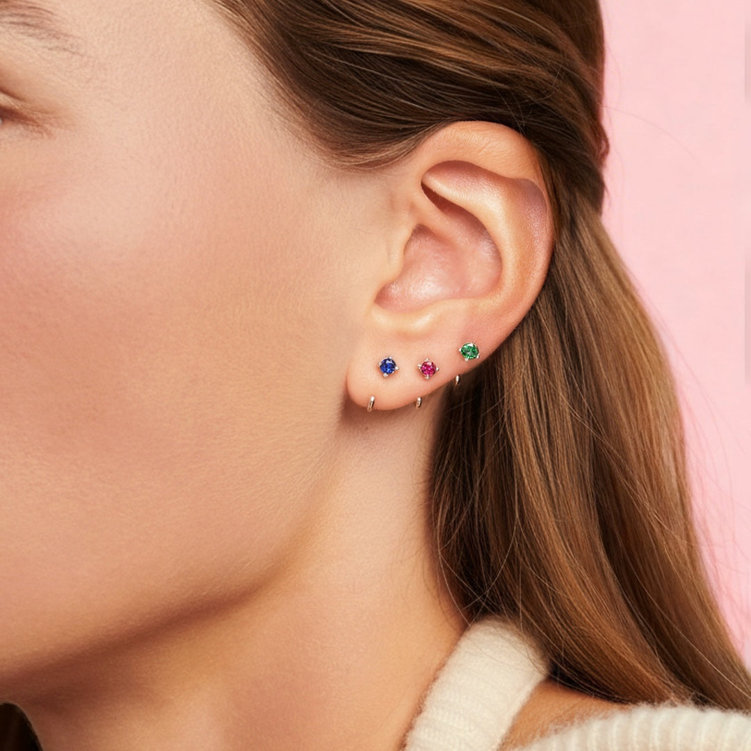 Sapphire Open Huggies Earrings