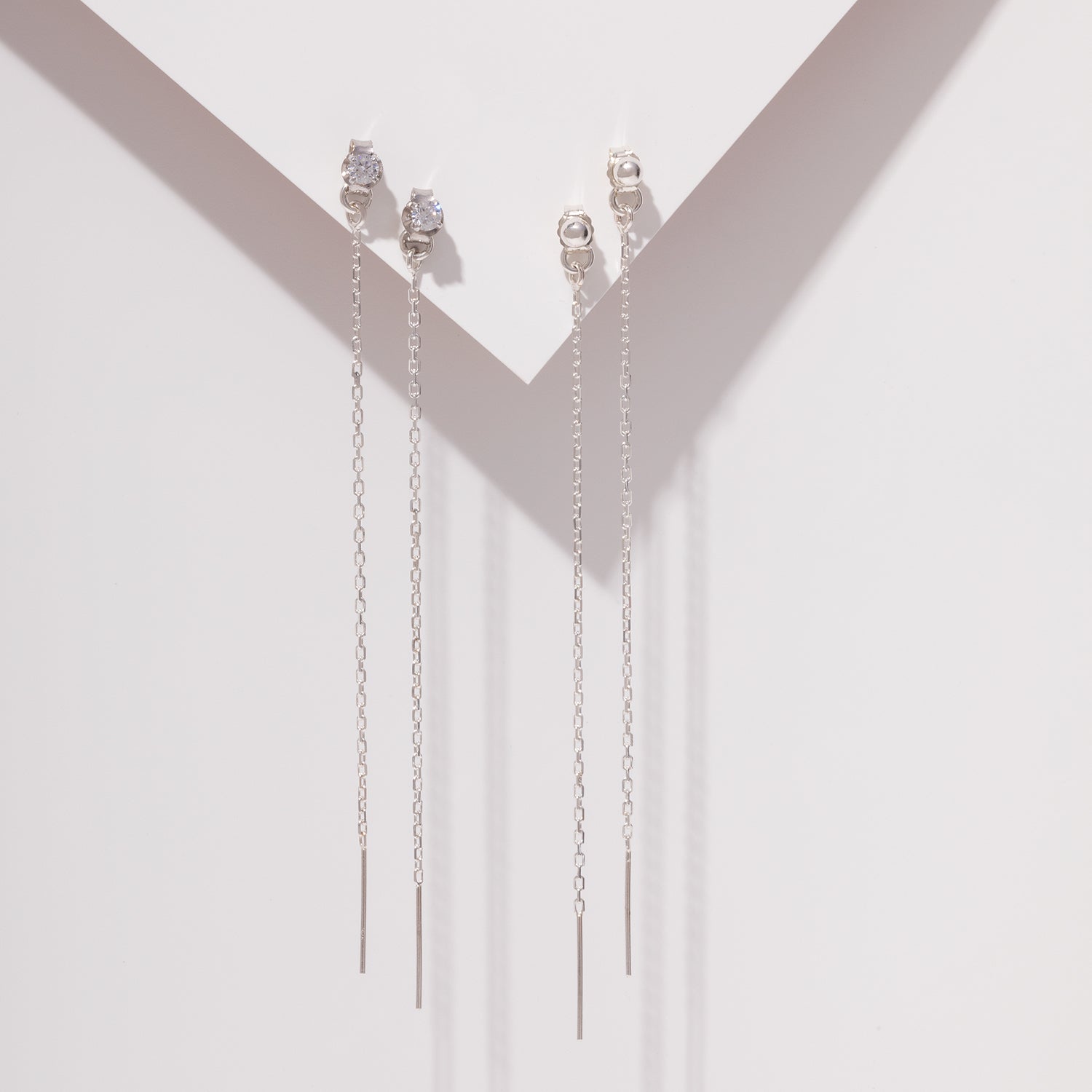 Sparkly CZ Thread Ear Jacket