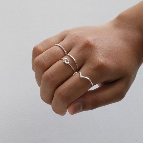 Hammered Chevron Ring Silver