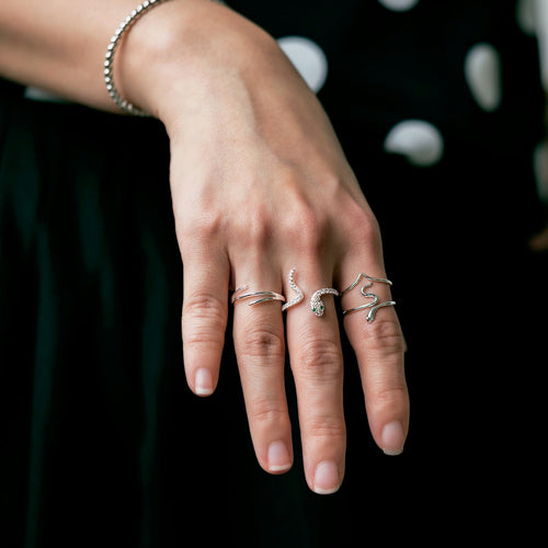 Snake Slither Ring Silver
