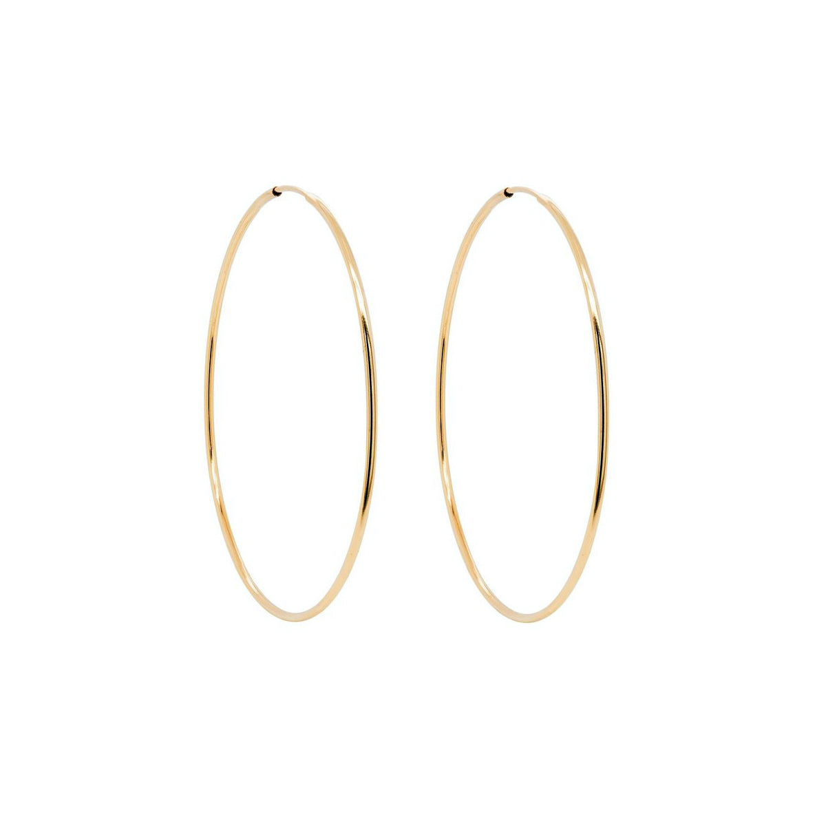 14K Solid Gold Endless Big Hoop Earrings