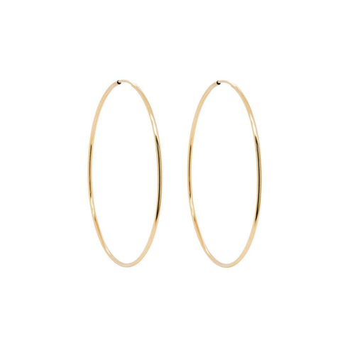 14K Solid Gold Endless Big Hoop Earrings