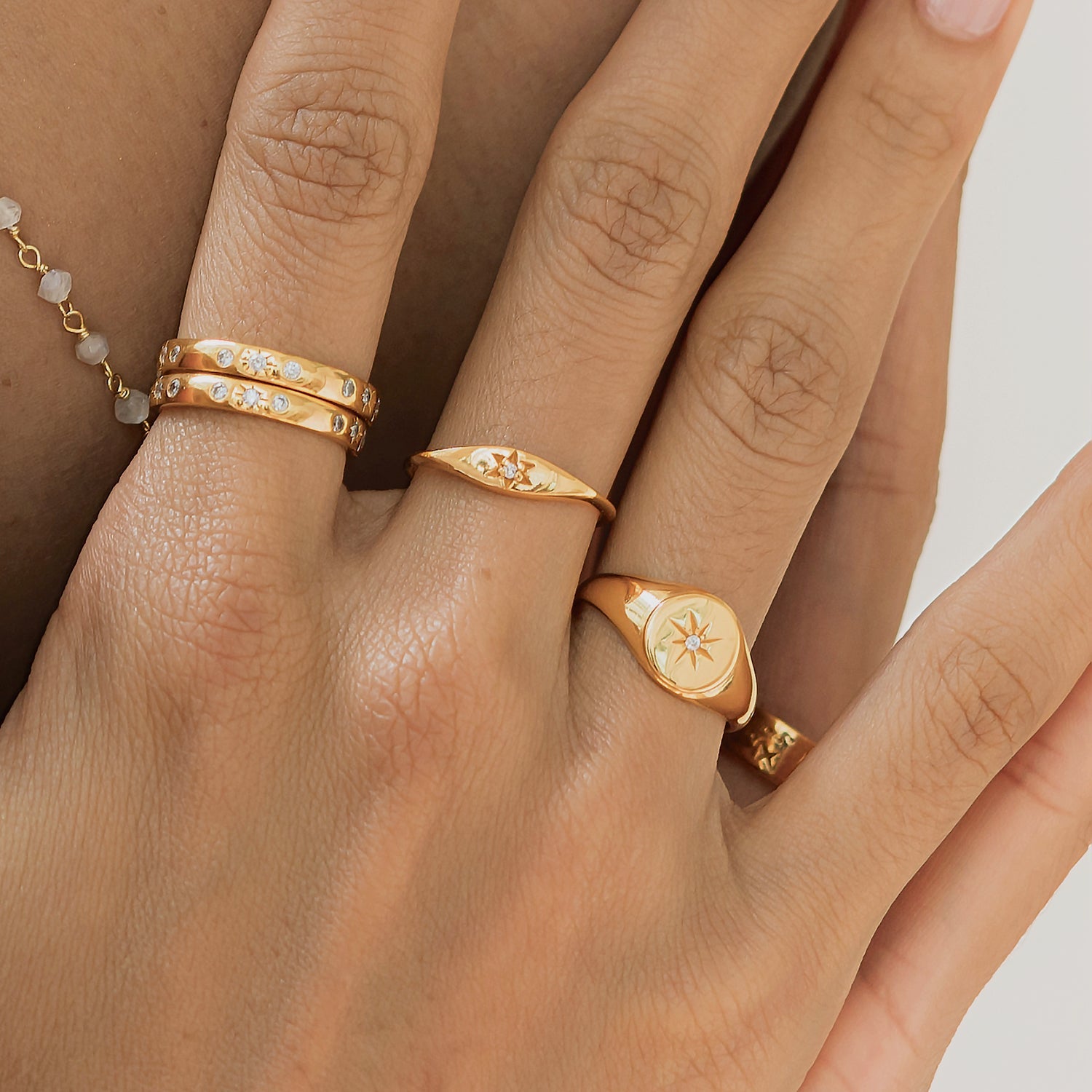 Star Signet Ring Silver