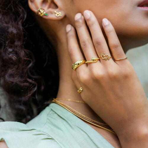 Textured Snake Ring Gold