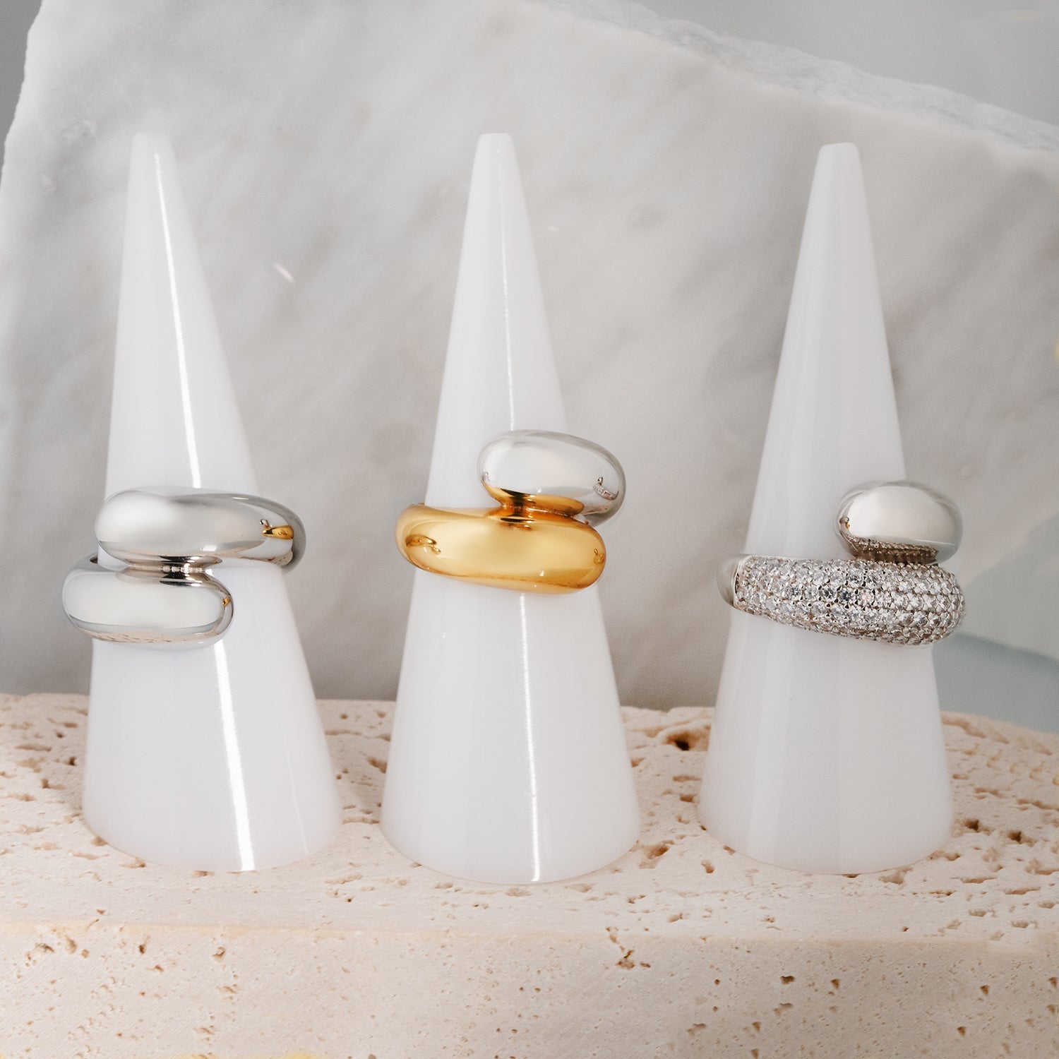 Twin Dome Ring Silver