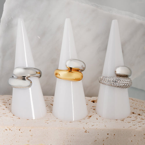 Twin Dome Ring Silver