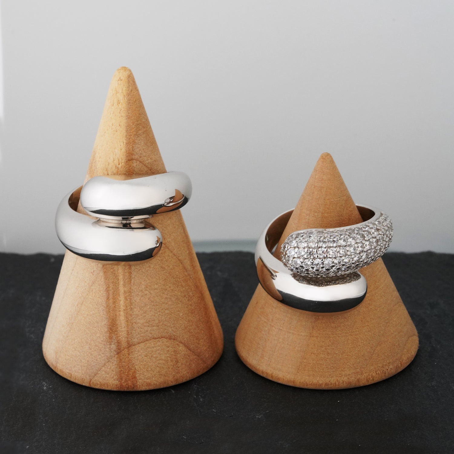 Twin Dome Ring Silver