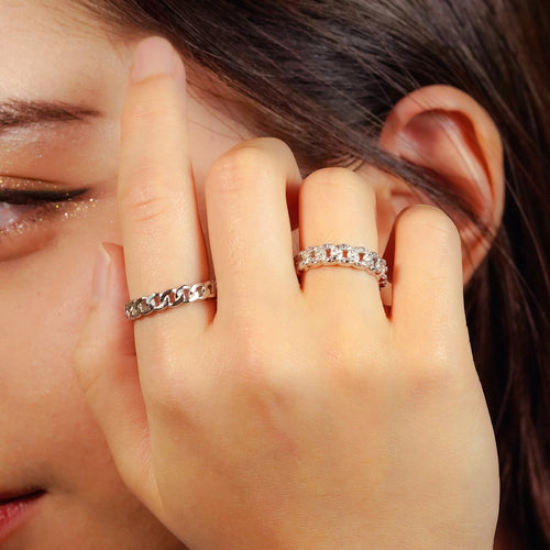 Intertwined Silver Chain Ring
