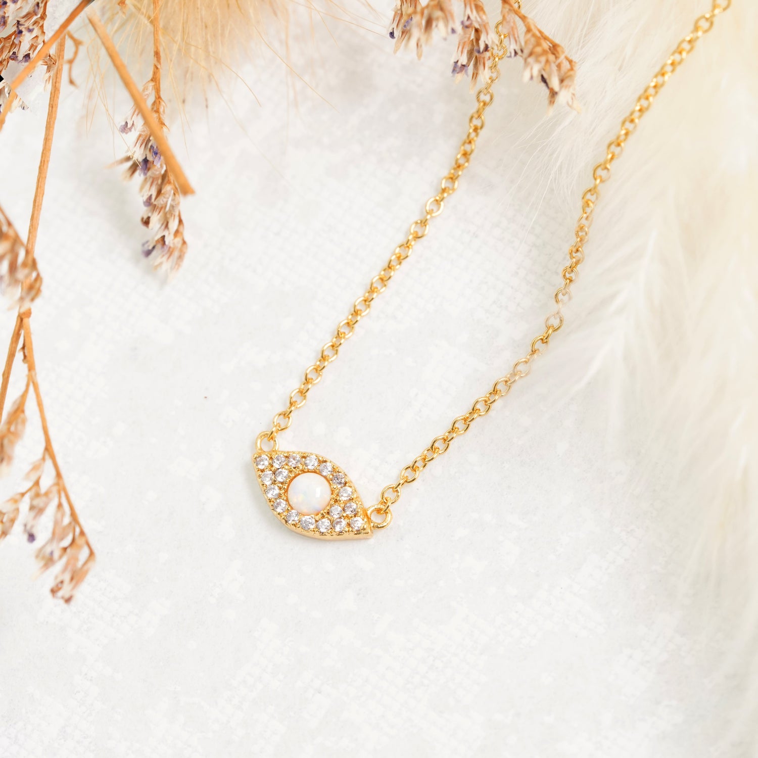 Opal Evil Eye Necklace