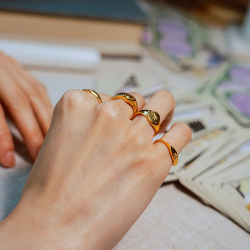Star Signet Ring Gold