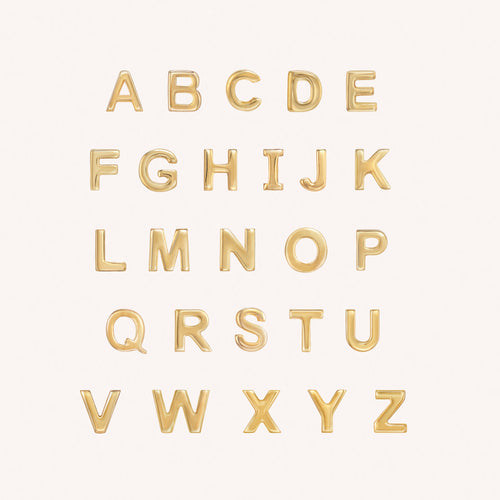 14K Solid Gold Mini Alphabet Flatback Earring