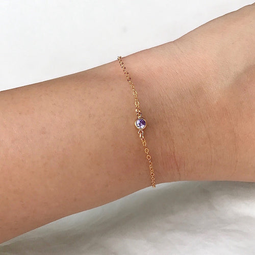 Amethyst Bezel Bracelet