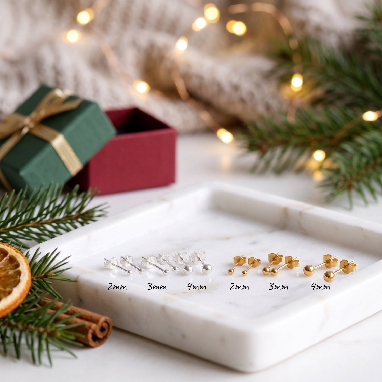 Small Ball Stud Earrings