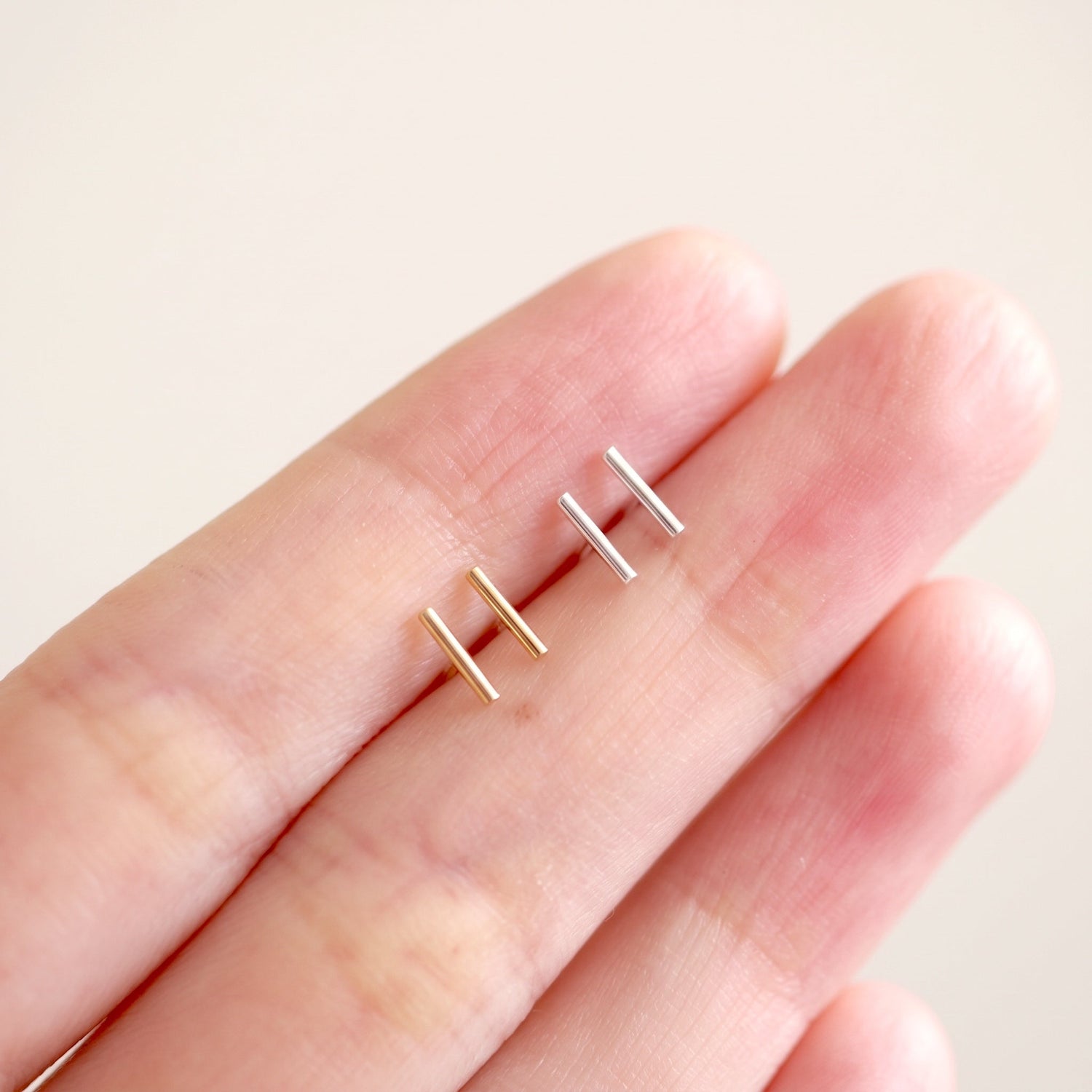 Mini Skinny Bar Stud Earrings