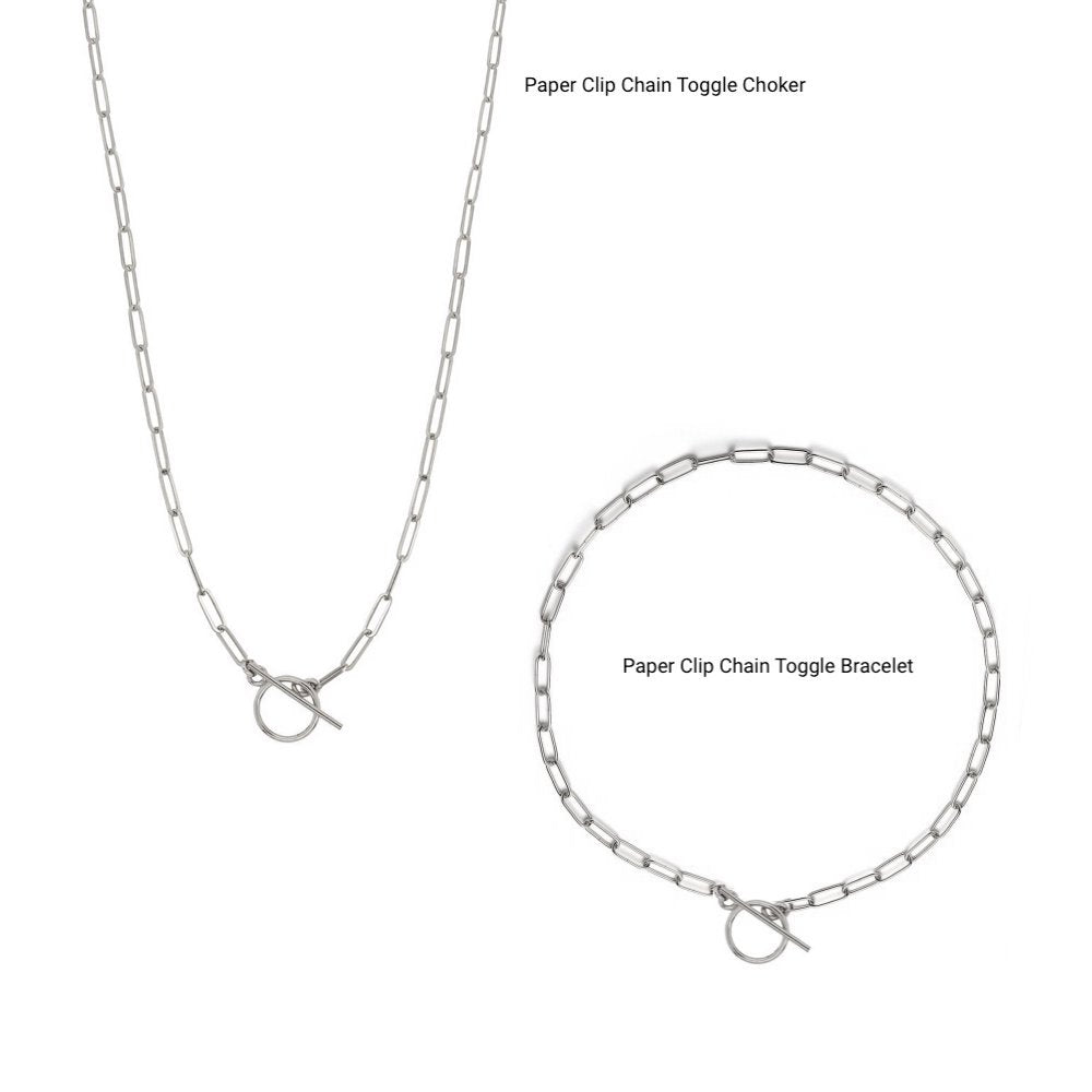 Paper Clip Chain Toggle Choker