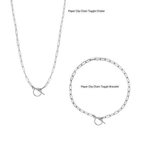 Paper Clip Chain Toggle Choker