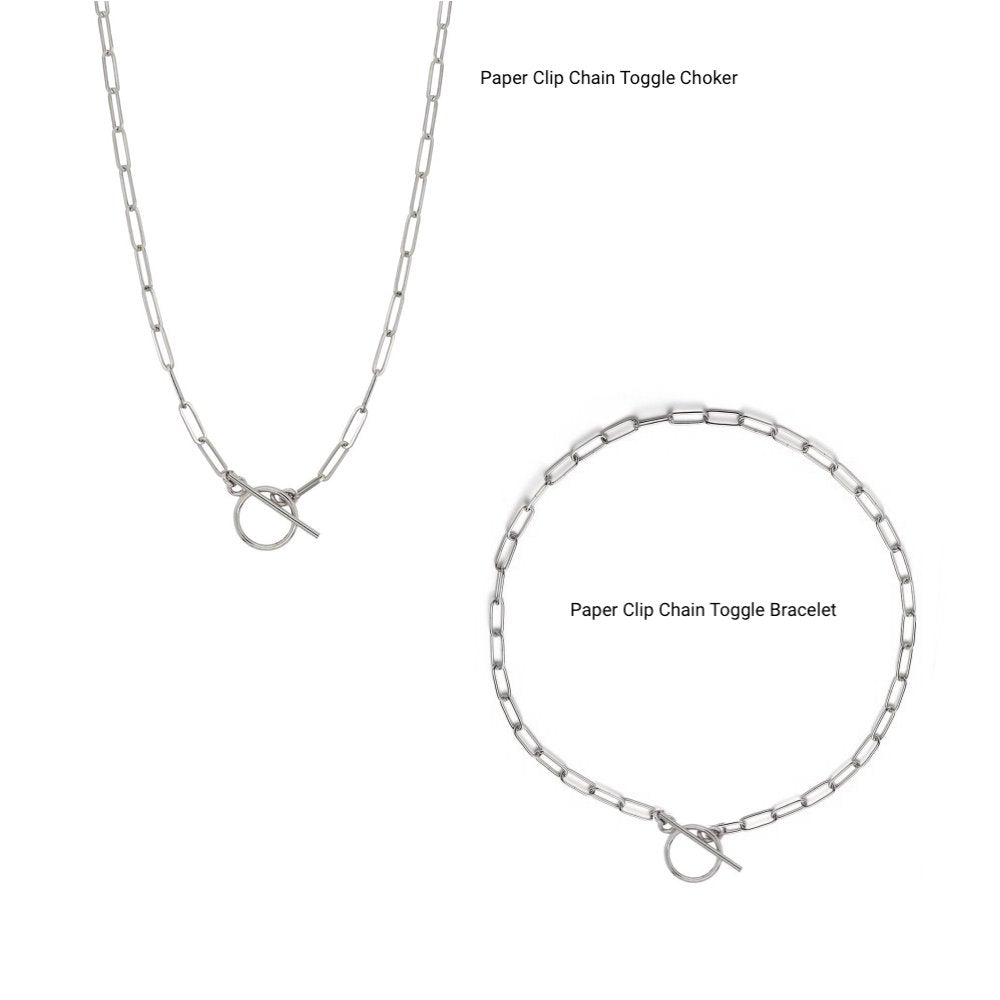Paper Clip Chain Toggle Bracelet