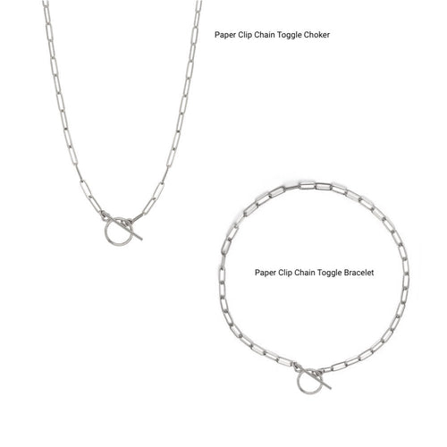 Paper Clip Chain Toggle Bracelet