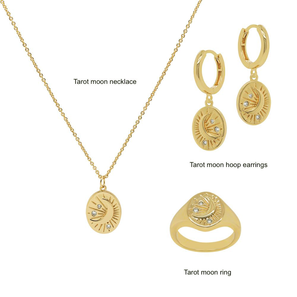 Tarot Moon Signet Ring Gold