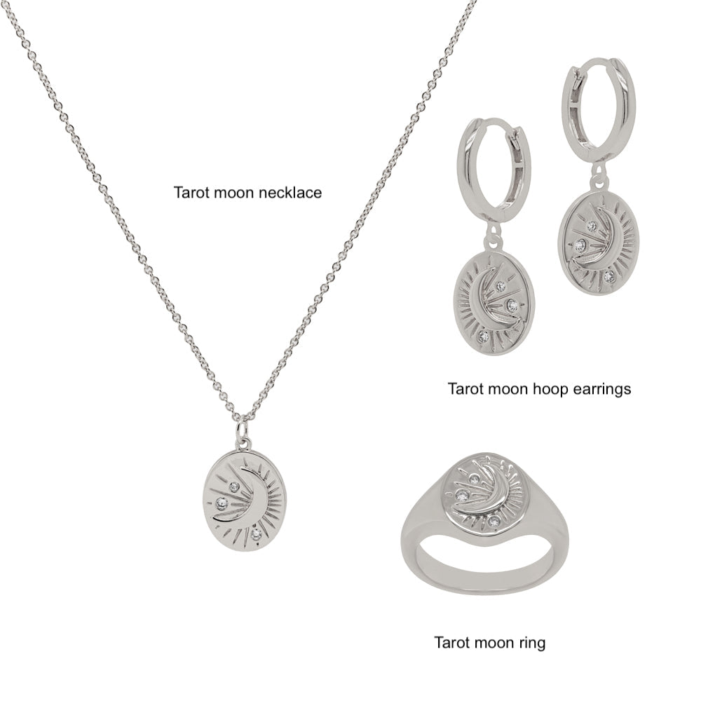 Tarot Moon Signet Ring Silver