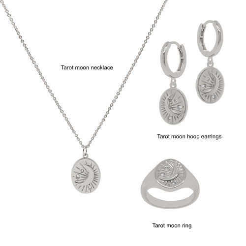 Tarot Moon Signet Ring Silver