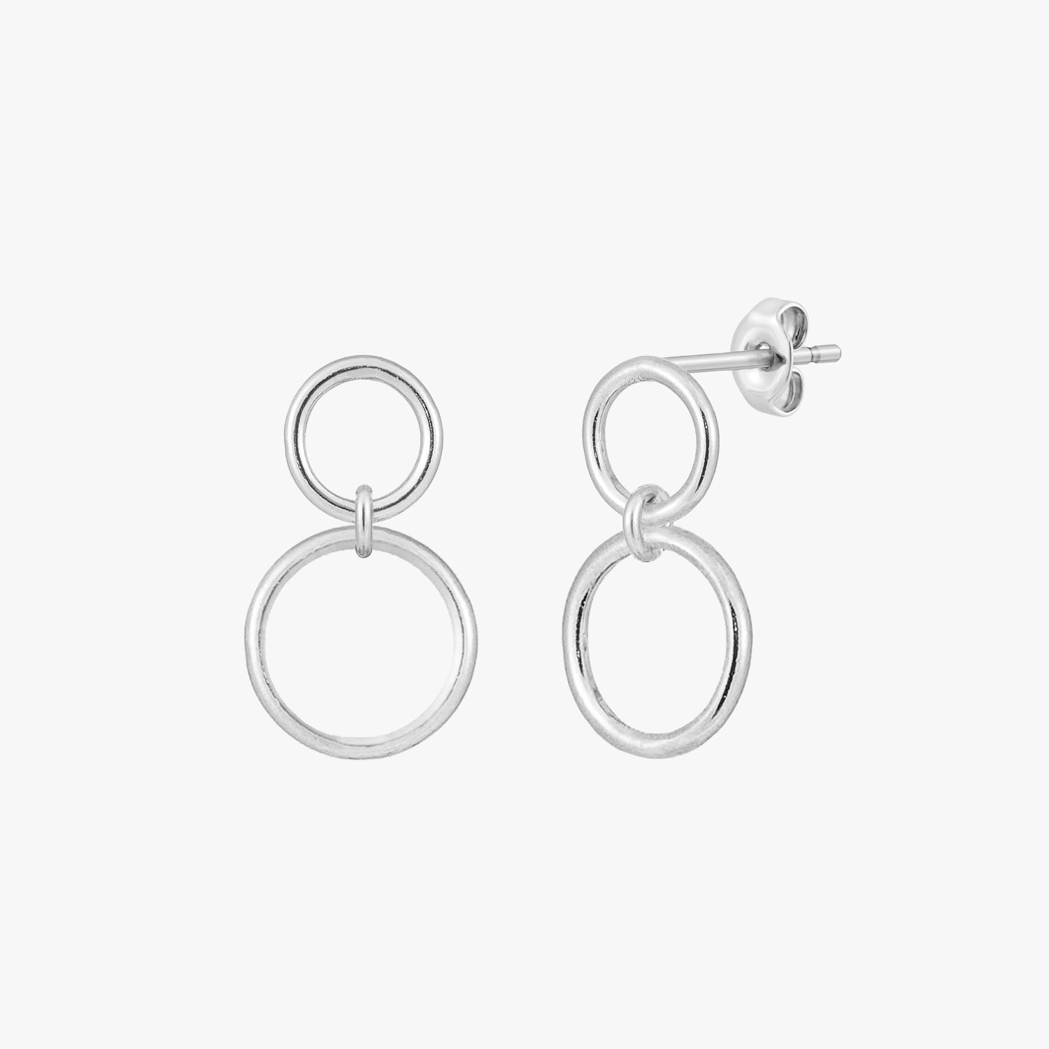 Double Circle Stud Earrings