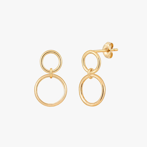 Double Circle Stud Earrings