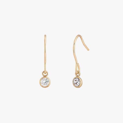 Little Bezel Drop Earrings