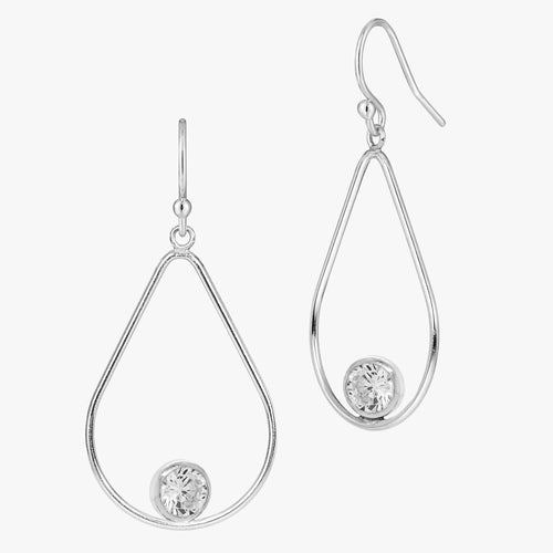Open Teardrop CZ Earrings
