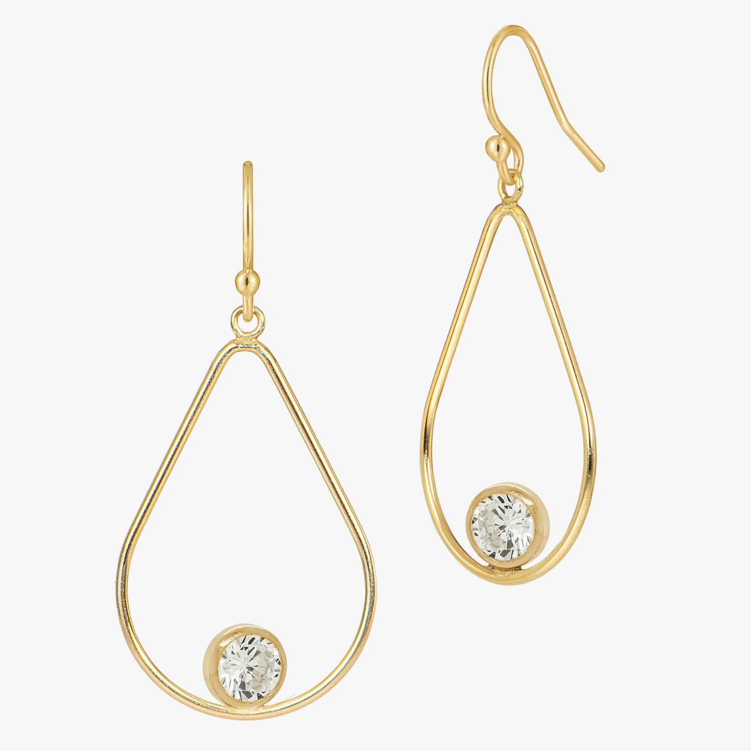 Open Teardrop CZ Earrings