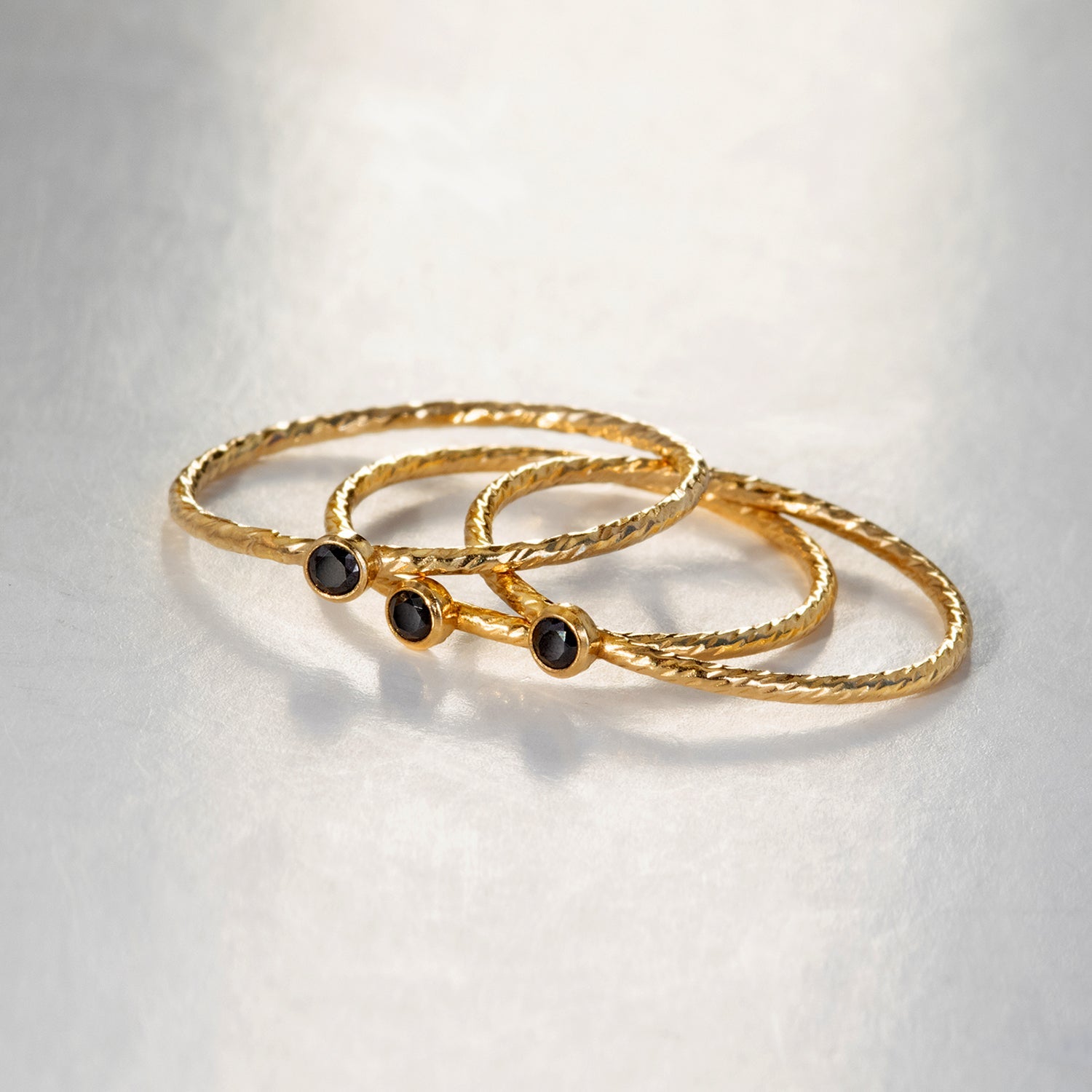 Baby Black Sparkle Ring