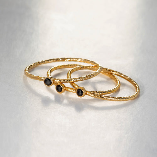 Baby Black Sparkle Ring