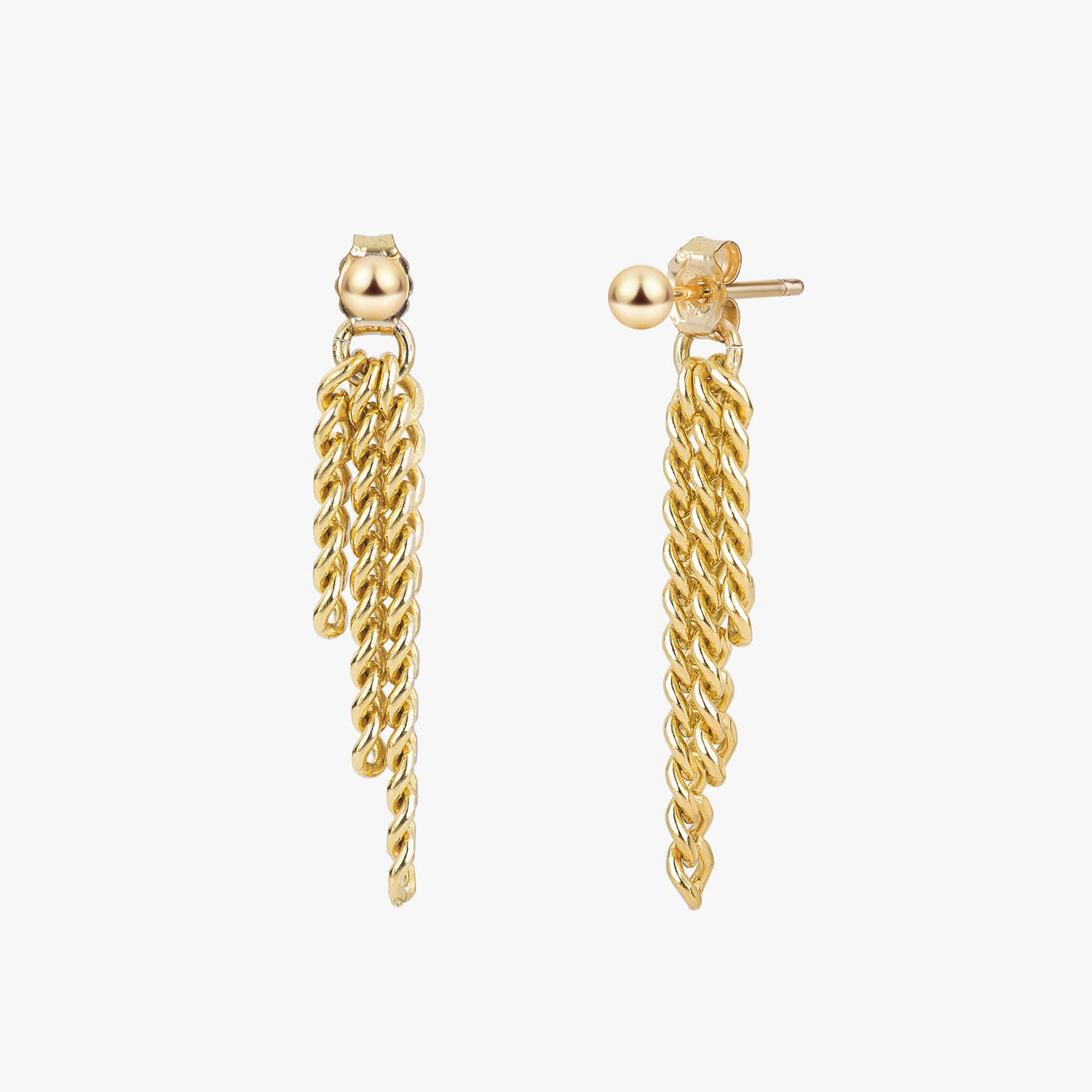 Cascade Curb Chain Stud Earrings