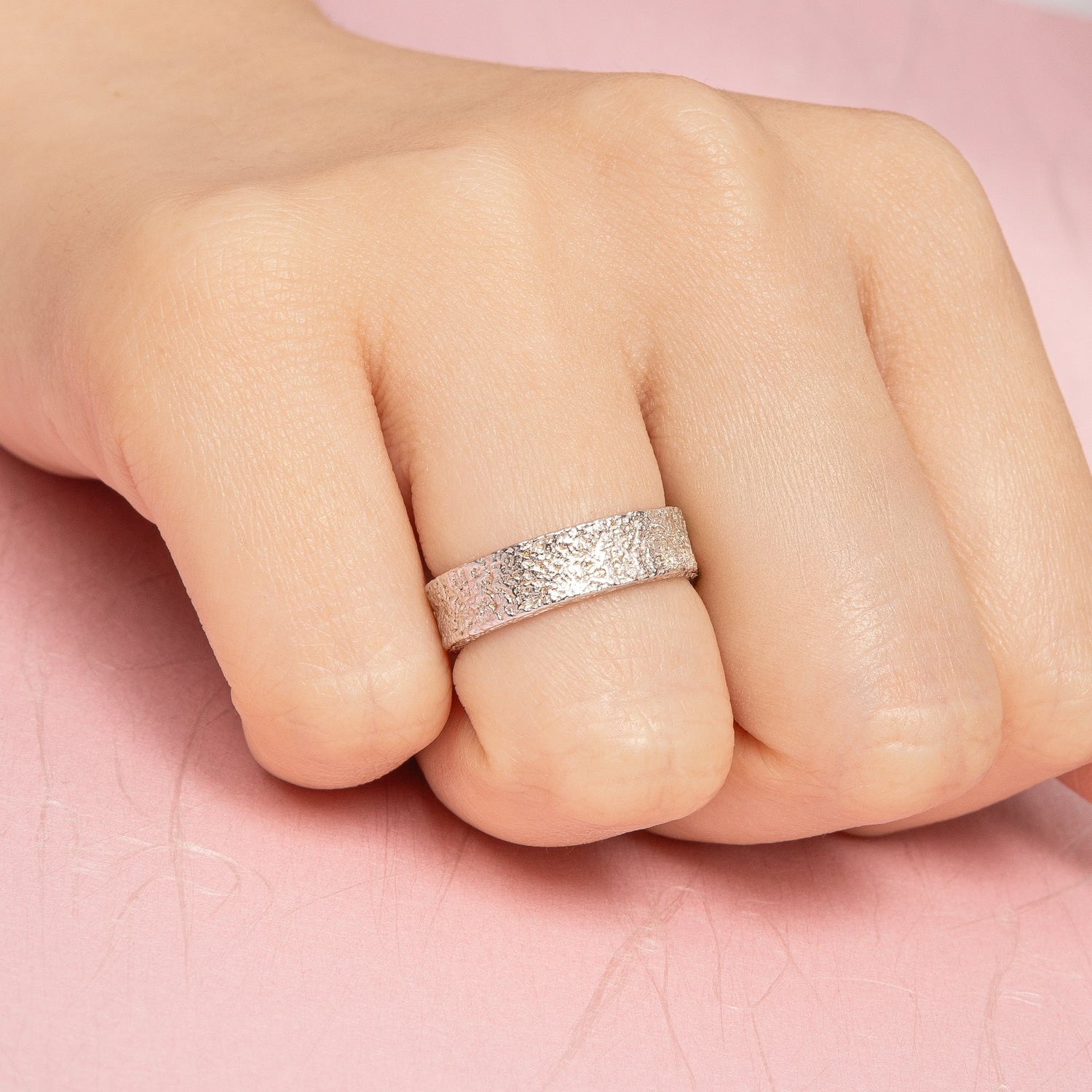 Vintage Finish Bold Stack Ring Silver