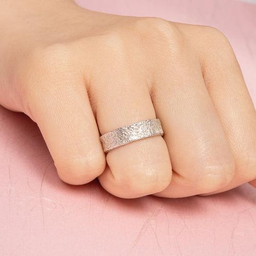 Vintage Finish Bold Stack Ring Silver