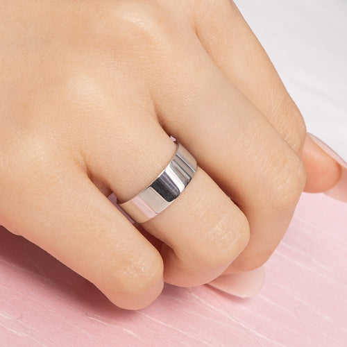 Thick Stacking Ring Silver