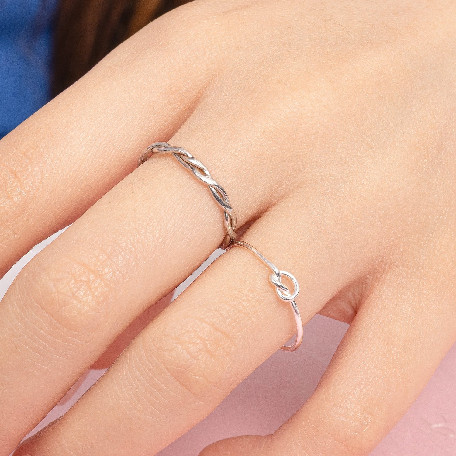 Braided Skinny Ring Silver