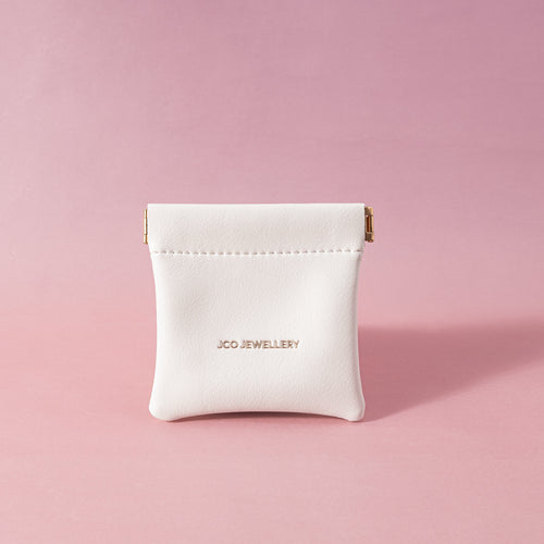 White Leather Small Pouch